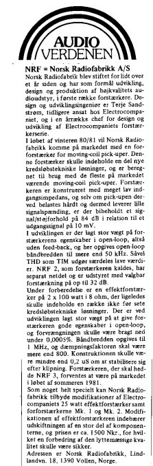 Danish High Fidelity no. 2, 1981