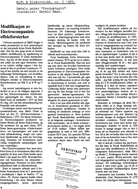 Hi-Fi & Elektronikk no. 5, 1980