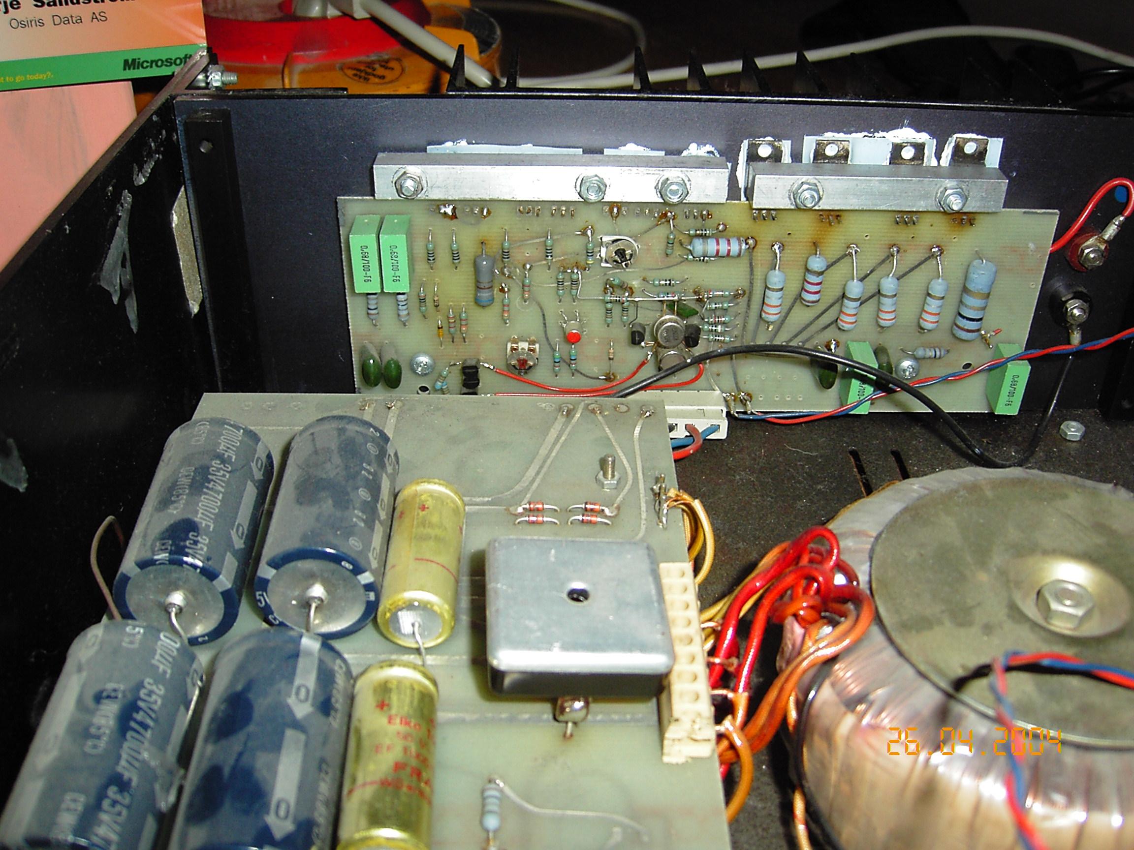 Amplifier with modified board, view 2