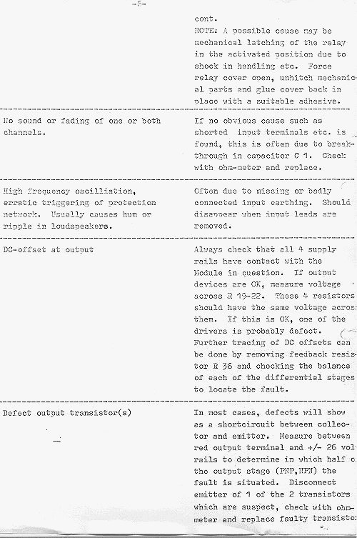 Troubleshooting the amplifier, page 2